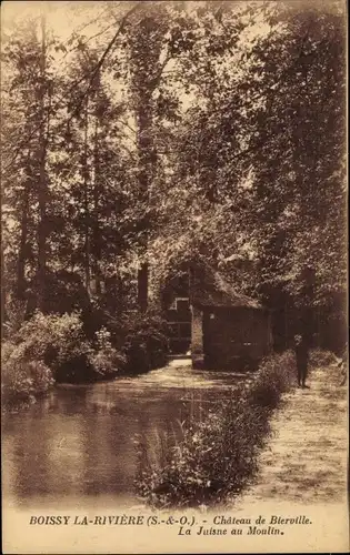 Ak Boissy la Riviere Essonne, Château de Bierville, La Juisne au Moulin