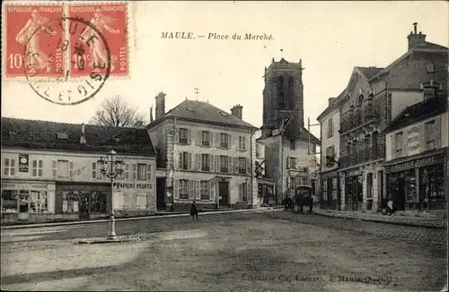 Ak Maule Yvelines, Place du Marché