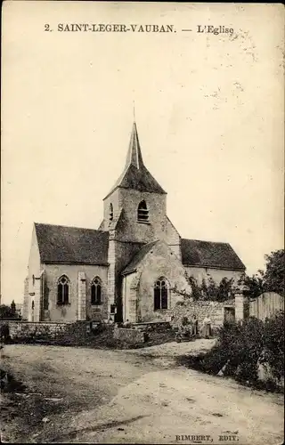 Ak Saint Léger Vauban Yonne, L´Église