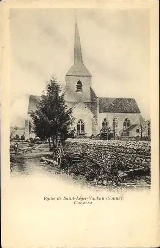 Ak Saint Léger Vauban Yonne, L´Église