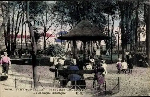 Ak Ivry sur Seine Val de Marne, Parc Jules Coutant, Le Kiosque Rustique