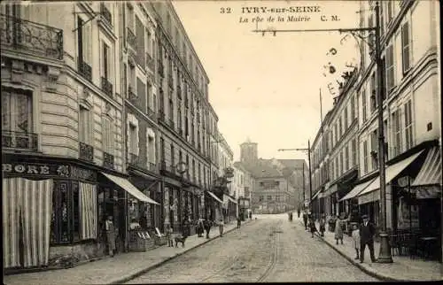 Ak Ivry sur Seine Val de Marne, Rue de la Mairie