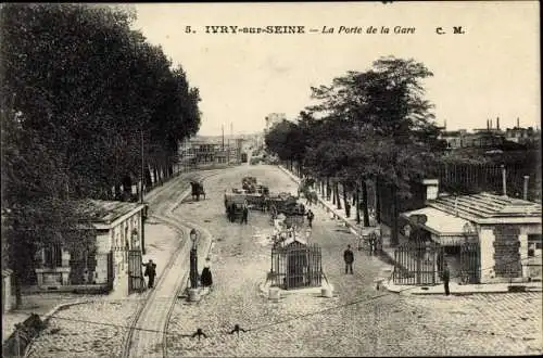 Ak Ivry sur Seine Val de Marne, La Porte de la Gare