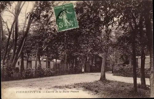 Ak Pierrefitte Seine Saint Denis, Entrée de la Butte Pinson