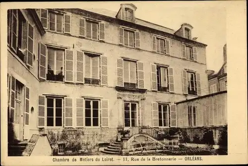 Ak Orléans Loiret, Chambre de Métiers du Loiret, Rue de la Bretonnerie