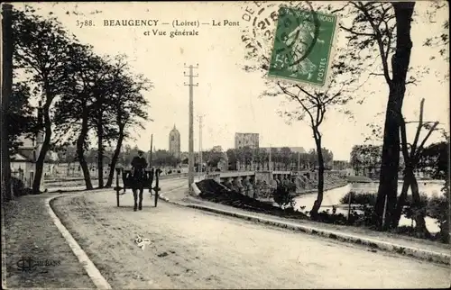 Ak Beaugency Loiret, Le Pont, Vue Générale