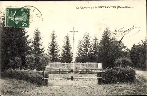 Ak Montravers Deux-Sèvres, Le Calvaire