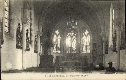 Ak Loublande Deux Sèvres, Intérieur de l´Église