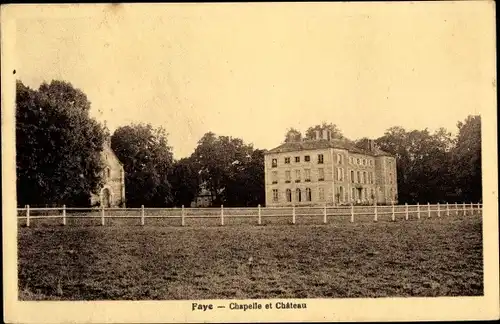 Ak Faye Deux-Sèvres, Chapelle et Château