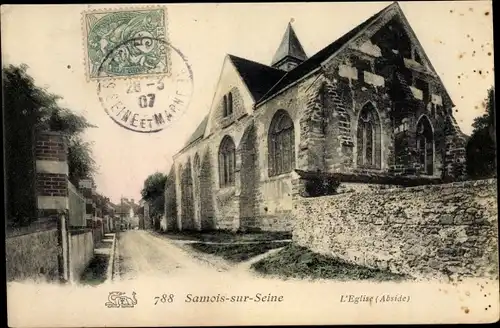 Ak Samois sur Seine Seine et Marne, L´Église