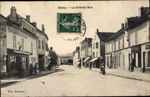 Ak Saacy Seine et Marne, La Grande Rue