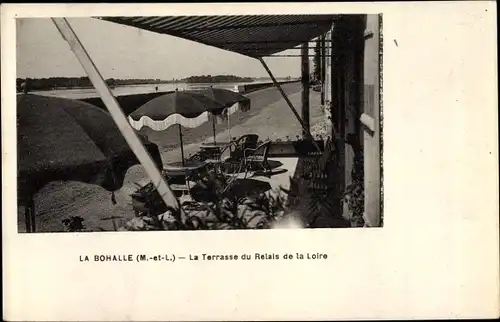 Ak La Bohalle Maine-et-Loire, Terrasse du Relais de la Loire