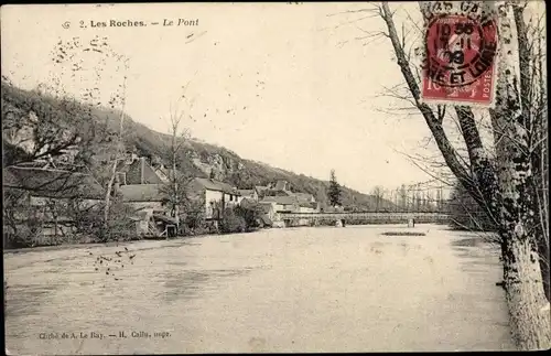 Ak Les Roches Loir et Cher, Le Pont