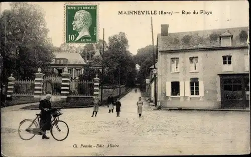 Ak Mainneville Eure, Rue du Plays