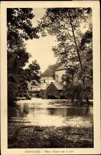 Ak Vendôme Loir et Cher, Vieux Moulins sur le Loir