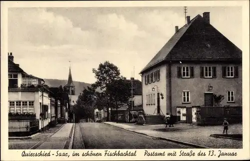 Ak Quierschied im Saarland, Postamt, Straße des 13. Januar
