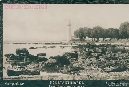 Foto Konstantinopel Istanbul Türkei, Leuchtturm v. Fanaraki, NPG, Fotograf Kutchuk Achir Effendi Han