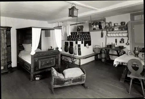 Ak Saalfeld an der Saale Thüringen, Thüringer Heimatmuseum, Bauernstube