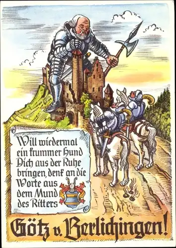 Ak Neckarzimmern im Neckartal, Burg Hornberg, Burg des Ritters Götz v. Berlichingen