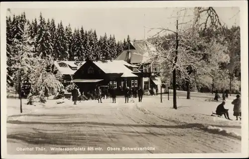 Ak Oberhof im Thüringer Wald, Obere Schweizerhütte, Winter