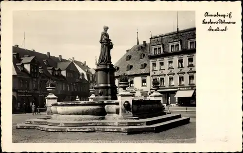 Ak Annaberg Buchholz Erzgebirge, Barbara Uttmann Denkmal