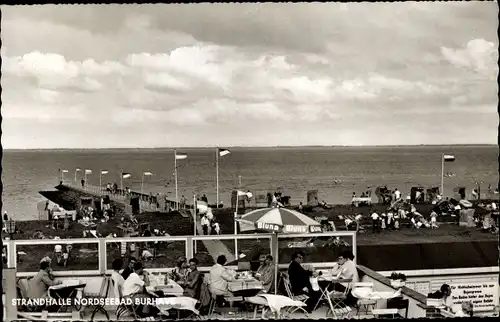 Ak Burhave Butjadingen Wesermarsch, Strandhalle, Meer