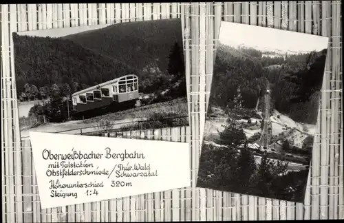 Ak Oberweißbach im Weißbachtal Thüringen, Bergbahn mit Talstation Obstfelderschmiede