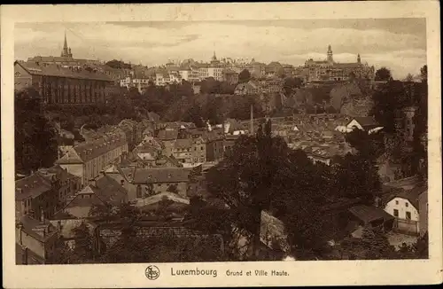 Ak Luxembourg Luxemburg, Grund et Ville Haute