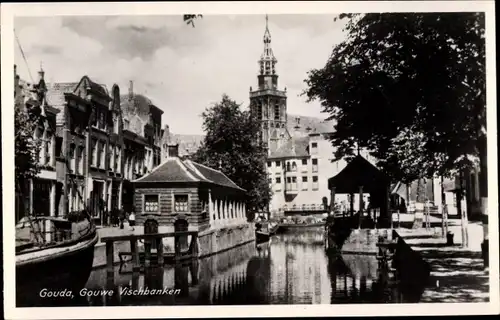 Ak Gouda Südholland Niederlande, Gouwe Vischbanken