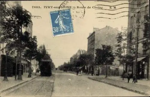 Ak Ivry sur Seine Val de Marne, Route de Choisy