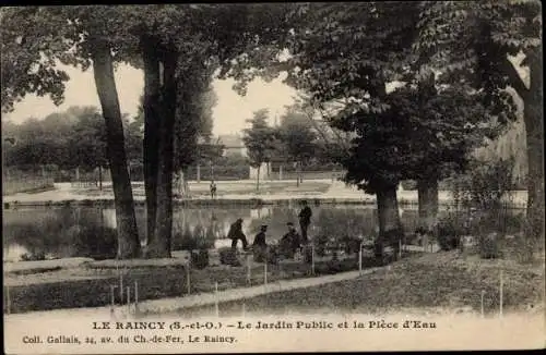 Ak Le Raincy Seine Saint Denis, Jardin Public et la Pièce d´Eau