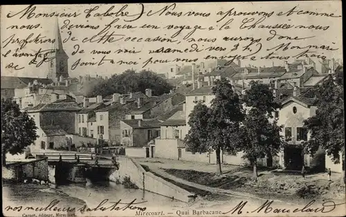 Ak Mirecourt Lothringen Vosges, Quai Barbacane