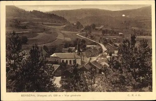 Ak Gerbépal Vosges, Vue Générale