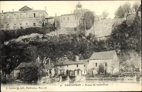 Ak Parthenay Deux Sèvres, Écluse Saint Paul