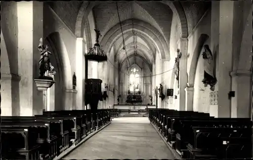 Ak Saint Pompain Deux Sevres, Intérieur de l´Église