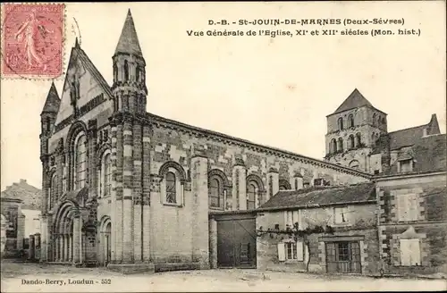 Ak Saint-Jouin-de-Marnes Deux Sèvres, Vue Générale de l´Église