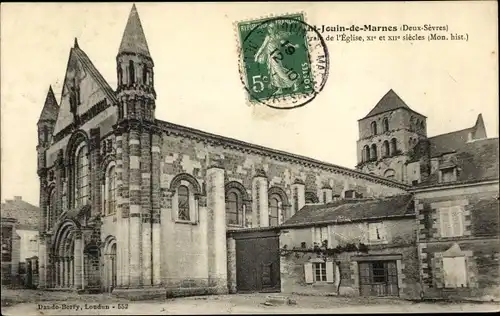 Ak Saint-Jouin-de-Marnes Deux Sèvres, Vue Générale de l´Église