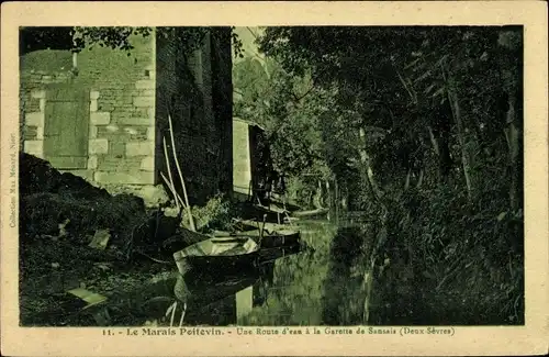 Ak La Garette Deux-Sèvres, Route d´Eau à la Garette de Sansais