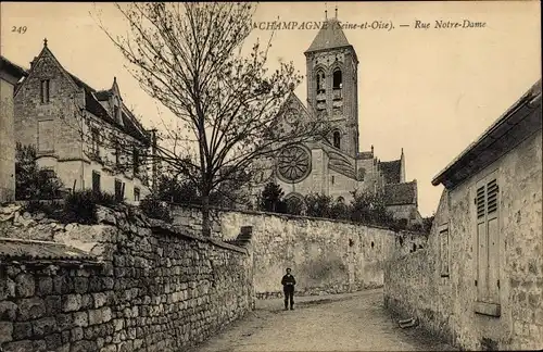 Ak Champagne sur Oise Val d´Oise, Rue Notre Dame