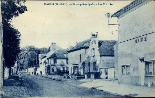 Ak Baillet Val d'Oise, Rue principale, La Mairie