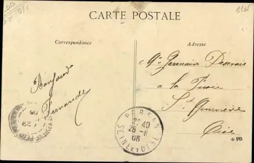 Ak Beaumont sur Oise Val d’Oise, Entree de la Rue Nationale