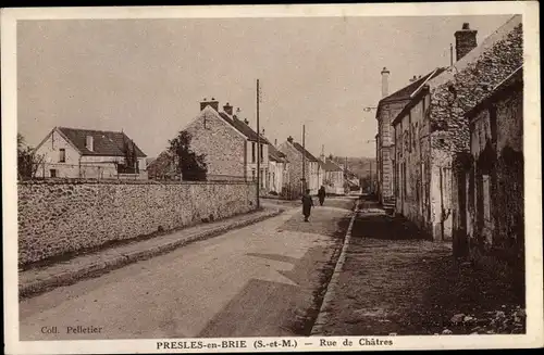 Ak Presles en Brie Seine et Marne, Rue de Châtres