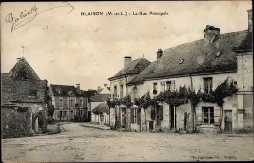 Ak Blaison Maine-et-Loire, La Rue Principale