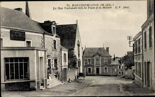 Ak Bouchemaine Maine-et-Loire, Rue Nationale vers la Poste et la Mairie