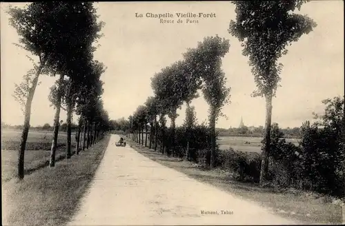 Ak La Chapelle-Vieille-Forêt Yonne, Route de Paris