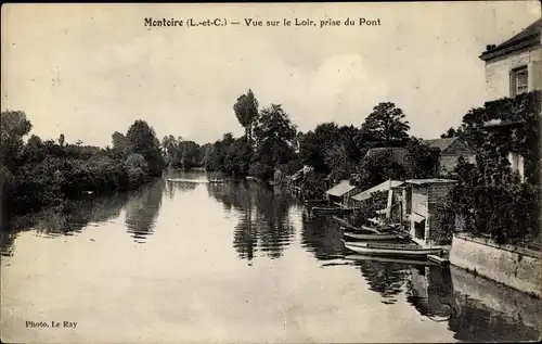 Ak Montoire Loir et Cher, Vue sur le Loir prise du Pont