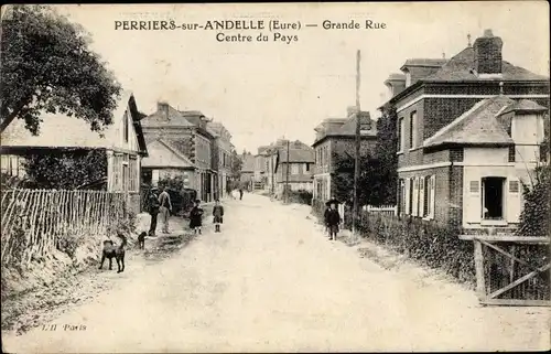 Ak Perriers sur Andelle Eure, Grande Rue, Centre du Pays