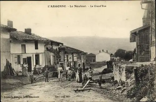 Ak L'Argonne Meuse, Le Neufour, La Grand'Rue