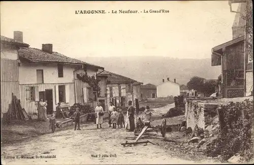 Ak L'Argonne Meuse, Le Neufour, La Grand'Rue