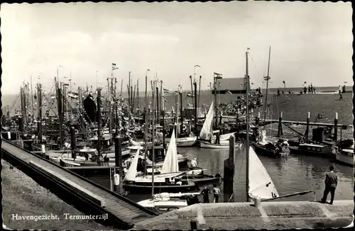 Ak Termunterzijl Groningen, Havengezicht, Segelboote